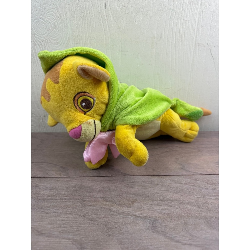 Disney Young Simba Lion Cub Disney's Babies Green Leaf Cape Pink Bow Plush 11"